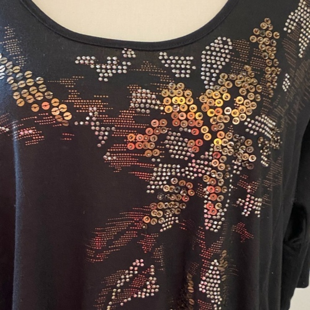 Miss me size L sequined floral top lack back - Picture 9 of 9